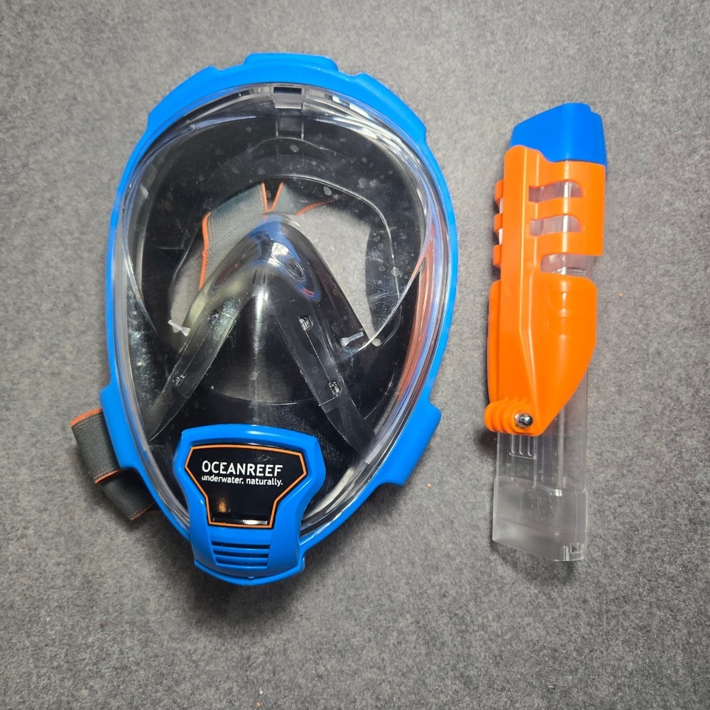 Ocean Reef Aria Full Face Snorkel Mask Blue Scuba Diving Snorkeling Gear Small